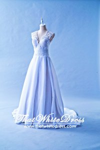 305W008 Aline Vneck Lace Wedding Dress Designer Malaysia