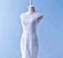 408W01 LL Illusioned neckline Trumpet Full Lace Top Malaysia Wedding Dress Designer Rental