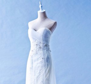 408W16 MTF Pleated Tube Trumpet A Line (1) Top Malaysia Wedding Dress Designer Rental
