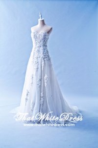 412W01 MM 3D Floral A Line Ellie Saab Wedding Dress Designer Malaysia