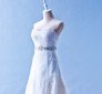 412W09 XJ A line lace crystal belt Top Malaysia Wedding Dress Designer Rental