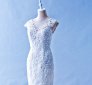 412W18 LL Illusion Neck Tie back Top Malaysia Wedding Dress Designer Rental