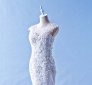 412W20 LL illusion back symmetrical lace Top Malaysia Wedding Dress Designer Rental