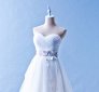 502W05 XJ Organza Pleated Sweet Heart Princess Ruffle Peach Belt Top Malaysia Wedding Dress Designer Rental