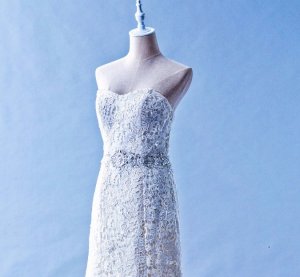 502W20 XJ A line Guipure Lace Full Top Malaysia Wedding Dress Designer Rental