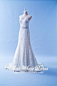 502W20 XJ A line Guipure Lace Full Wedding Dress Designer Malaysia