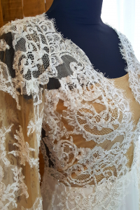 32 Long sleeves Sexy Deep V neck Low Back Berta Bride French Chantilly Lace Chiffon Garden Beach Wedding Dress Rental Gaun Baju Pengantin Muslimah Kahwin Nikah Sanding Malaysia Kuala Lumpur Petaling Jaya