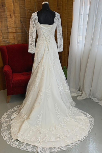 30 Straight Boat Neck Long Sleeves French Alencon Corded Lace Trumpet Mermaid Wedding Dress Gaun Baju Pengantin Muslimah Kahwin Nikah Sanding Malaysia Kuala Lumpur Petaling Jaya