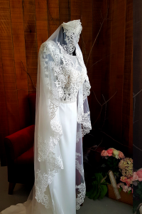 49 Bride Wedding Veil Plain Soft Tulle Veil Long Short FingerTip Full French Lace /Veil Tudung Pengantin Nikah Sanding High Quality