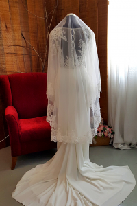 45 Premium Bride Wedding Veil Plain Soft Tulle Veil Short Long Cathedral FingerTip Full French Lace/Veil Tudung Pengantin Nikah Sanding Wedding Dress