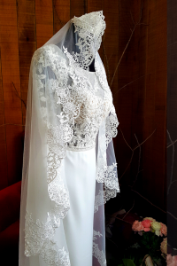 48 Premium Bride Wedding Veil Plain Soft Tulle Veil Short Long Cathedral FingerTip Full French Lace/Veil Tudung Pengantin Nikah Sanding Wedding Dress