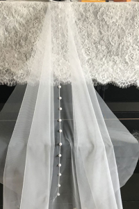 77 Korean Style Premium Bride Wedding Veil Plain Soft Tulle Veil Short FingerTip Single Pearl/Veil Tudung Pengantin Nikah Sanding Hair Accessories Kuala Lumpur