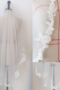 79 VTCMa017 Premium Bride Wedding Veil Plain Soft Tulle Veil Short FingerTip Single Pearl/Veil Tudung Pengantin Nikah Sanding Hair Accessories Kuala Lumpur