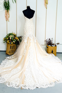 203BYW01 Aleena Sweet Heart Baroque full lace trumpet Malaysia wedding reception rental