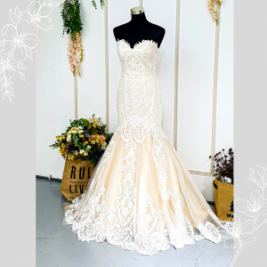 203BYW01 Aleena Sweet Heart Baroque full lace trumpet bridal gown wedding rental