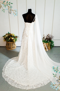 408W03 LL One Shoulder 3D French Lace Grecian a Wedding Dress Rental Malaysia c