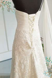 408W03 LL One Shoulder 3D French Lace Grecian a Wedding Dress Rental Malaysia d