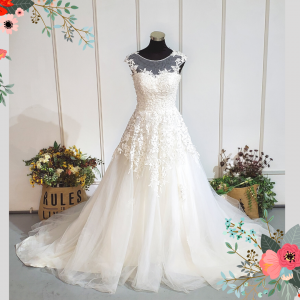 603CS03 CS Illusion Neckline Princess Shien a wedding gown A line rental b
