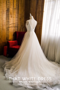 812BY02W02 Laryssa Spag Strap V neck sequin bodice sheath Bridal Gown Signature Designer Custom make rental Kuala Lumpur