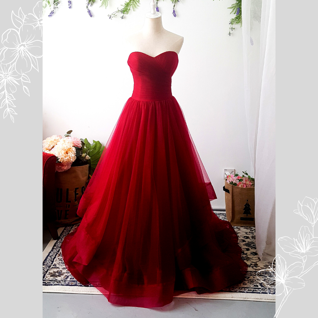 Evening Dress 502EvWL01 TY Maroon Princess Organza Plus - That White ...