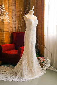 202BYW01 Cerona Skin Illusion Baroque full lace  trumpet f  Button Back Bride Wedding Dress Designer Premium White Rental Kuala Lumpur
