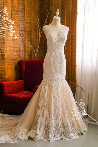 203BYW01 Aleena Sweet Heart Baroque full lace trumpet b  mermaid Bride Wedding Gown Premium Designer Malaysia rental