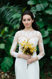 610CCW01 Dantella Long Sleeves Illusion Satin button back 1 Gaun Pengantin Muslimah Malaysia sewa Kahwin Nikah