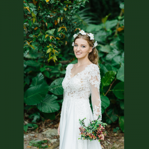 608LL05 LL Lilian Long Sleeves Berta Bride Silk Chiffon 7 Malay Wedding Dress Malaysia, French Chantilly Lace bridal dress custom make malaysia