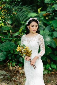 605LL02 LL Long Sleeves Illusion Lace Neck Low Back Tie 3 Wedding Gown Designer Malaysia, Malay Bride Malaysia, Church Bride Malaysia, 