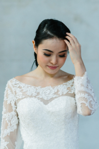 605LL03 LL Long Sleeves Illusion Back Zip Long Train 6