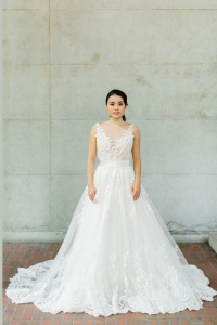 608LL04 LL Soie Low V neck illusion Silk Satin 30 (12)  Bride Wedding Event Reception Dinner Dress rental Malaysia