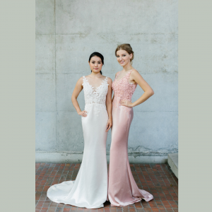 608LL04 LL Soie Low V neck illusion Silk Satin 31 ROM wedding dress rental Malaysia, Satin Wedding Dress Rental Kuala Lumpur, 