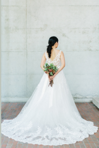 608LL04 LL Soie Low V neck illusion Silk Satin 30 (6) Bride Wedding Gown Premium Designer Malaysia rental