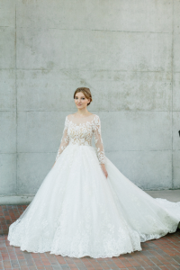 608LL08 LL Sundus Rose Long Sleeves Princess  19 Pengantin Malaysia Baju Sewa, French Lace wedding Dress rental Malaysia, 