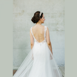 608LL09 LL Raychelle Strap ilusion bodice lace overlay 5 Romantic wedding dress Malaysia, Church Wedding Malaysia, Long Sleeves Bridal Dress Malaysia Rental, 