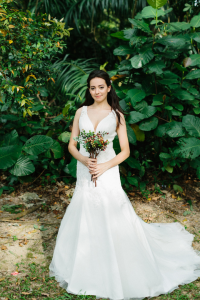 610CCW03 V neck Trumpet 2 Bridal Gown Signature Designer Custom make rental Kuala Lumpur