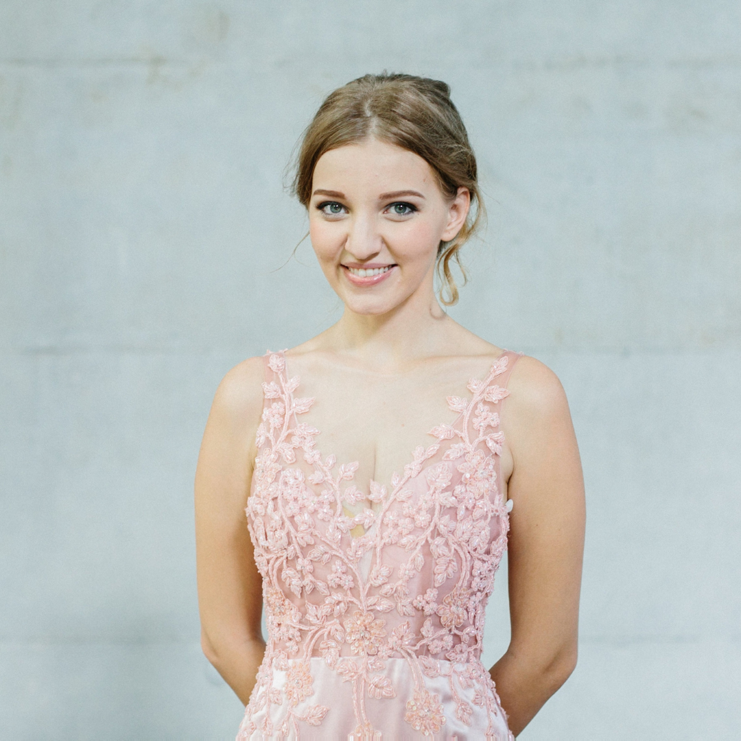 Evening Dress 610LLE03 LL Soie Champagne Illusion Neckline Silk Satin 5