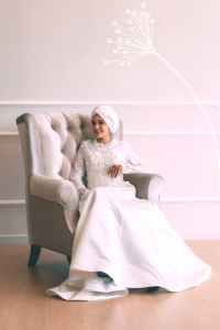 610CCW01 Dantella Long Sleeves Illusion Satin button back 4 Full lace wedding dress malaysia, Petite Bridal Wedding Dress rental Kuala Lumpur, Sexy Wedding Gown Malaysia, 