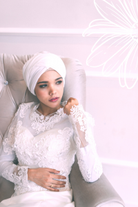 610CCW01 Dantella Long Sleeves Illusion Satin button back 2 Malay Wedding Dress Design Kuala Lumpur, Wedding Ballgown rental Malaysia, 