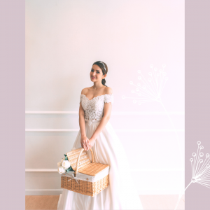 711LLW02 Jill 2 piece off shoulder bolero with silk satin wrap skirt 1 Petite Bride Malaysia, Wedding Ballgown rental Malaysia, Bridal Dress Rental Malay Kuala Lumpur Rental, 