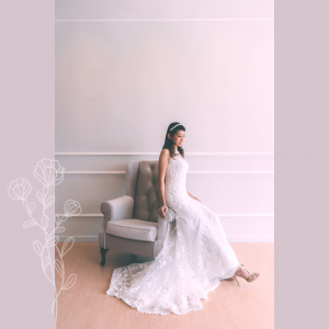 77LLW01 LL Amber Illusion Boat Neckline Trumpet cut 6