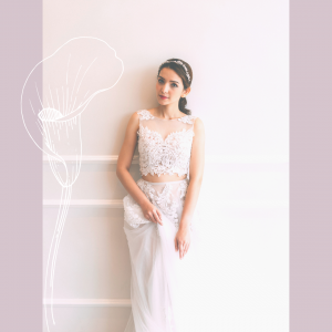 77LLW02 LL Janice 2 piece A line wedding  Simple wedding dress malaysia, ROM wedding gown Kuala Lumpur, 