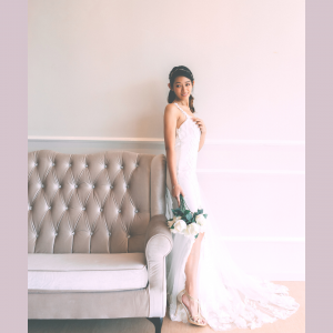 77LLW04 LL Gracia Sweet Heart Floral motif trumpet with detachable one shoulder 3 Petite Bride Malaysia, Wedding Ballgown rental Malaysia, Bridal Dress Rental Malay Kuala Lumpur Rental, 