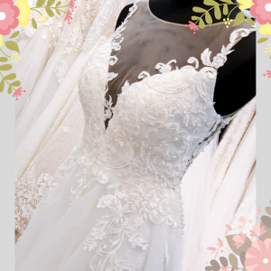 910BY05W02 Barrie Strap V illusion neck A line lace train 3 Church Bride Malaysia, Pengantin Malaysia Baju Sewa, 