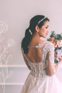 711XNW01 Adana Long Sleeves Illusion neckline fully beaded Princess 7 Malay Wedding Dress Malaysia, French Chantilly Lace bridal dress custom make malaysia, 