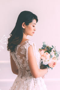 711XNW04 Belle Beige Sleeveless Illusion floral bodice A line 3 Church Bride Malaysia, Bride Engagement Dress Rental Malaysia, Bridal Dress Rental Malay Kuala Lumpur Rental, ROM wedding dress rental Malaysia, 