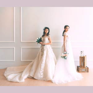 Evening Dress 711XNE07 Champagne sequined bodice floral train Princess 4 Wedding Ballgown rental Malaysia, French Chantilly Lace bridal dress custom make malaysia, 