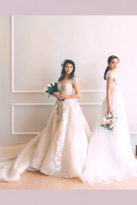 Evening Dress 711XNE07 Champagne sequined bodice floral train Princess 4 Wedding Ballgown rental Malaysia, French Chantilly Lace bridal dress custom make malaysia, 