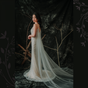 201RYW01 Mia Champagne Spag Geometry Trumpet 1 Sexy Wedding Gown Malaysia, Romantic wedding dress Malaysia, Garden wedding reception Malaysia, 