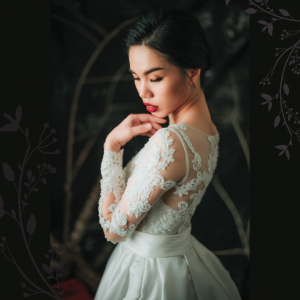 808LLW01 Laily long sleeves guipure lace duchess satin A line 2 Malay Wedding Dress Design Kuala Lumpur, Wedding Ballgown rental Malaysia, 